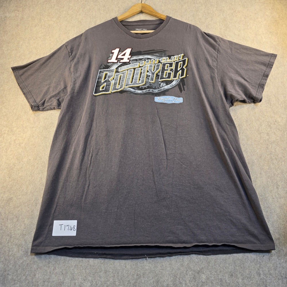 Stewart-Haas Racing Clint Bowyer‎ 14 NASCAR Graphic T-Shirt Mens 2XL Gray Cotton